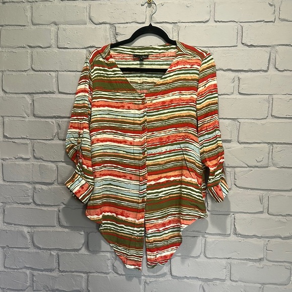 Colorful Striped Women's Blouse size S - Picture 1 of 6
